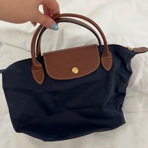 Longchamp navy tote *small size